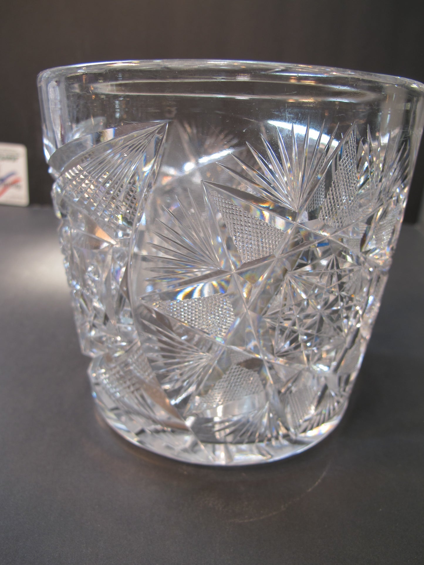 ABP cut glass ice tub Antique crystal Made in USA