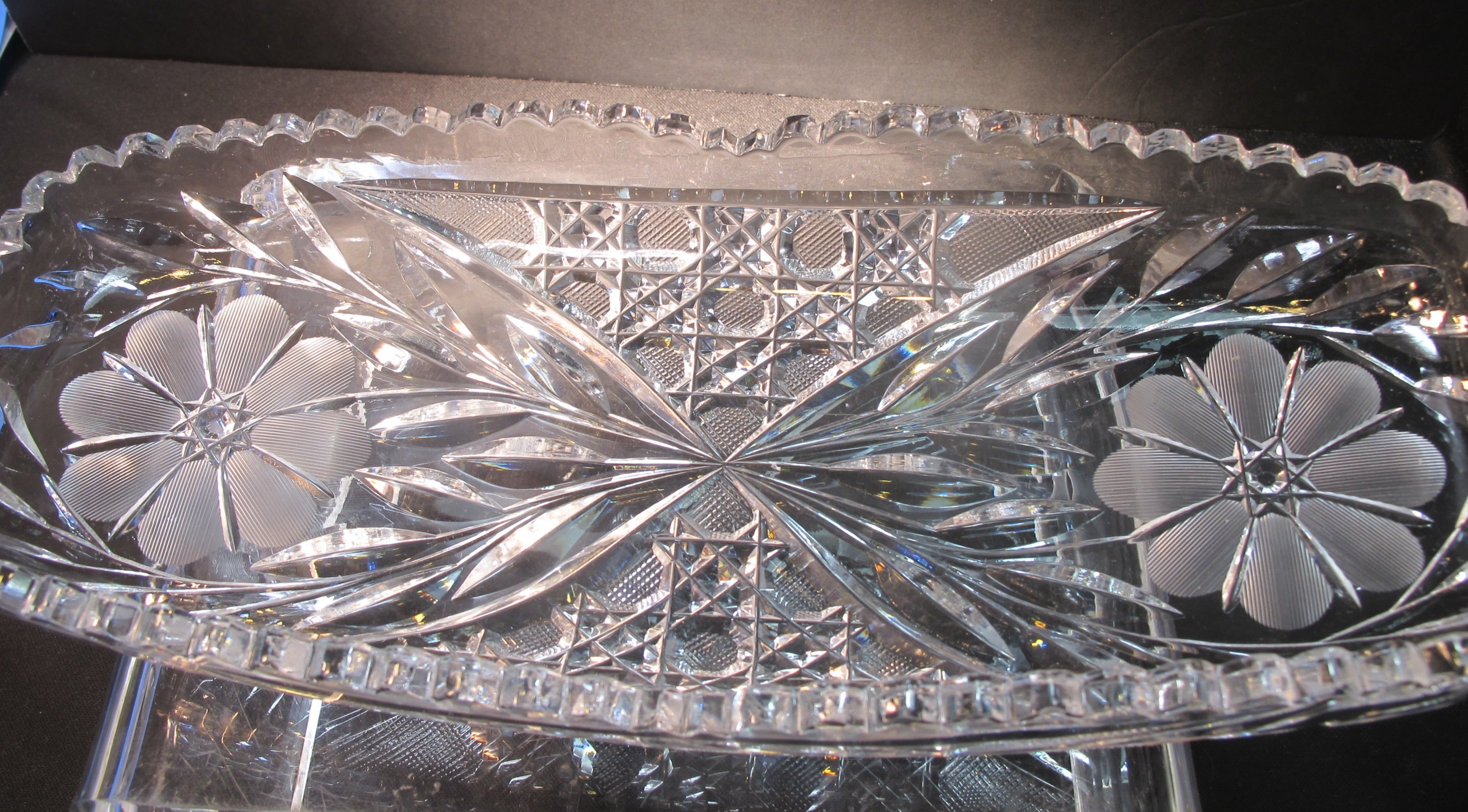 Cut glass sale serving dish