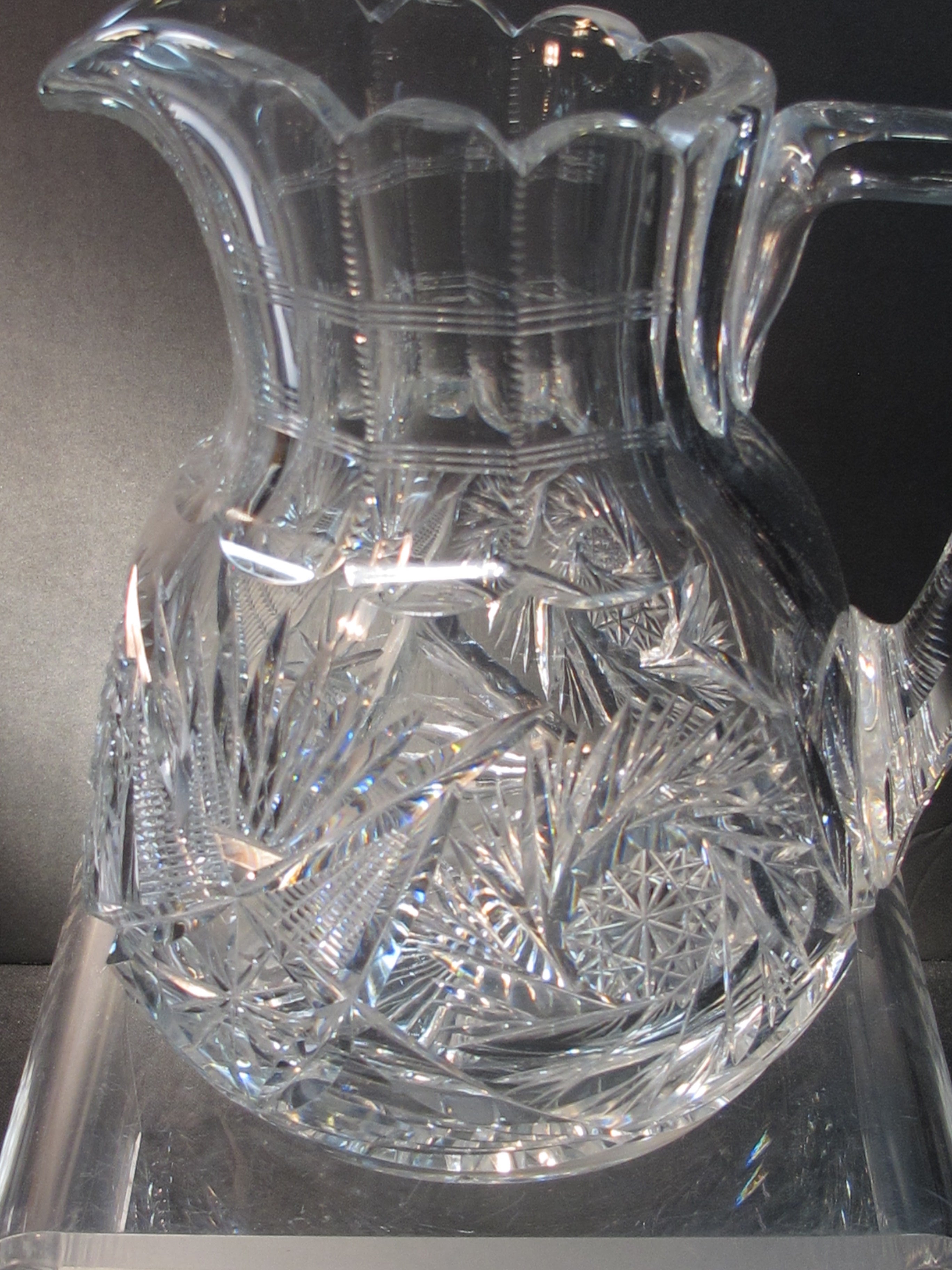 American Brilliant cut glass outlet water pitcher