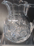 American Brilliant Period Cut Glass pitcher Antique 7 lbs
