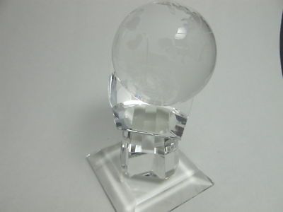 Crystal World Globe in Hand Award - O'Rourke crystal awards & gifts abp cut glass