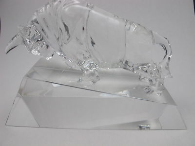 Crystal Charging Bull Award - O'Rourke crystal awards & gifts abp cut glass