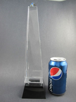 Obelisk 12" Crystal Award on Black Base - O'Rourke crystal awards & gifts abp cut glass