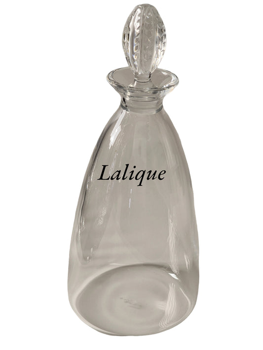 Lalique signed glass decater acantus stopper