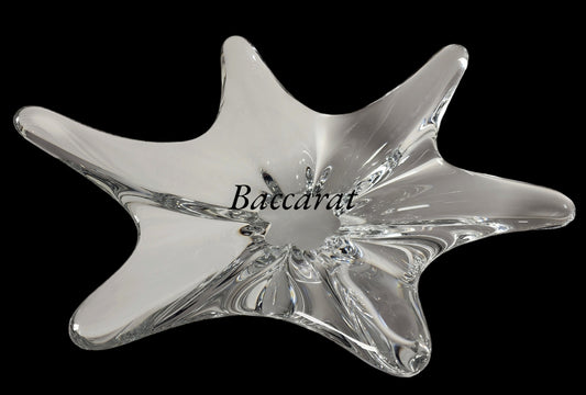 Signed Baccarat crystal freeform dish glass