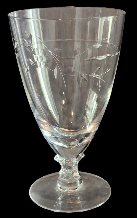 Signed Fostoria beverage glass Nosegay pattern Hand cut Crystal