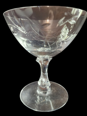 Signed Fostoria dess glass Nosegay pattern Hand cut Crystal