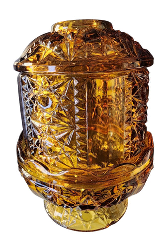Amber glass fairy lamp