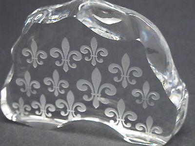 Cut Glass  fleur de lis pattern paperweight, 24% lead crystal - O'Rourke crystal awards & gifts abp cut glass