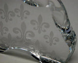 Cut Glass  fleur de lis pattern paperweight, 24% lead crystal - O'Rourke crystal awards & gifts abp cut glass