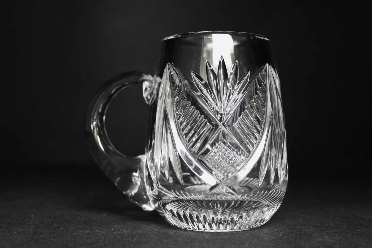 Hand Cut glass Baby's Mug can be customized - O'Rourke crystal awards & gifts abp cut glass